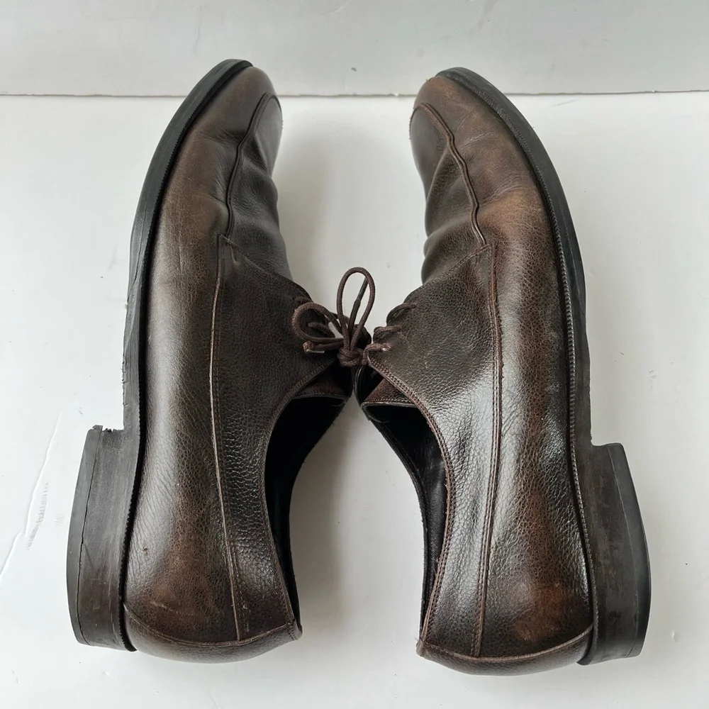Ermenegildo Zegna Italy Dark Brown Oxfords Dress Shoes 11D